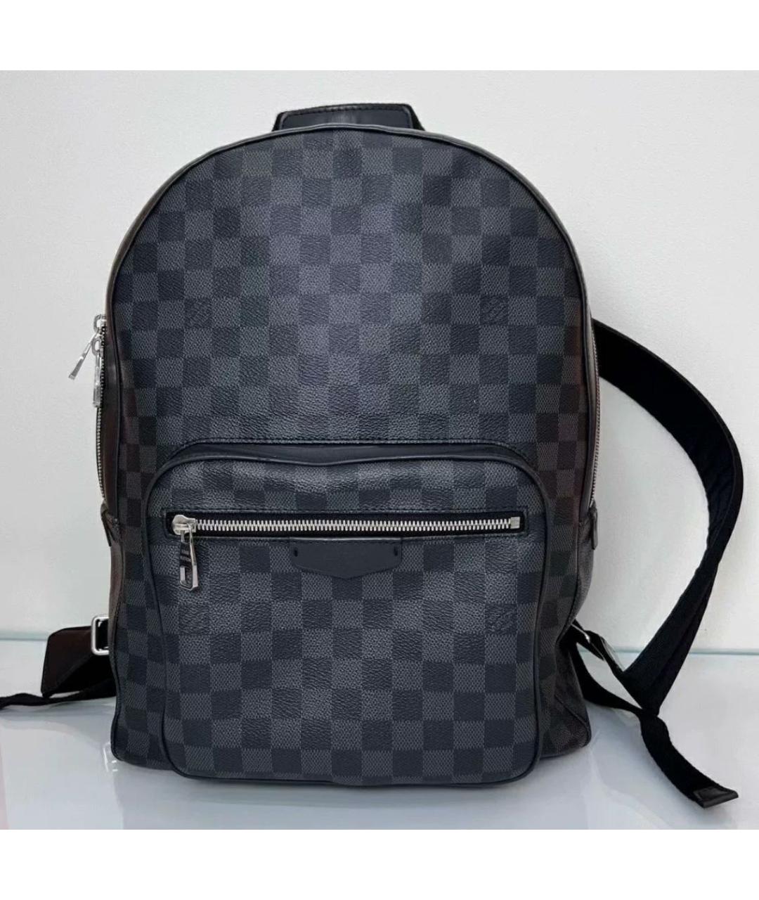 LOUIS VUITTON Антрацитовый кожаный рюкзак, фото 7