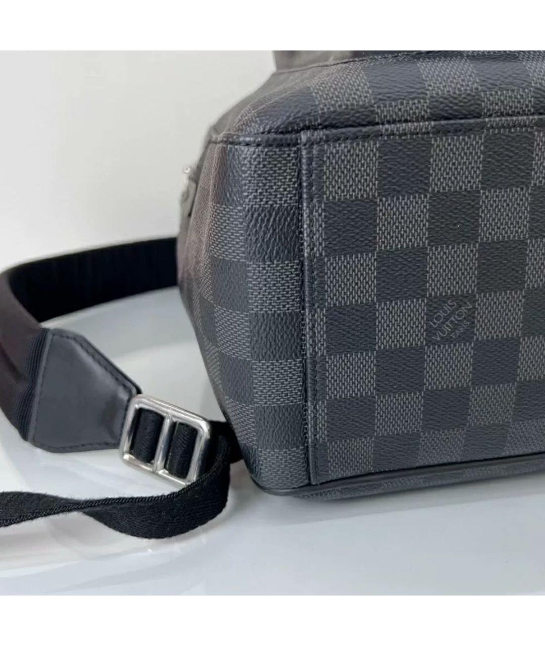 LOUIS VUITTON Антрацитовый кожаный рюкзак, фото 4