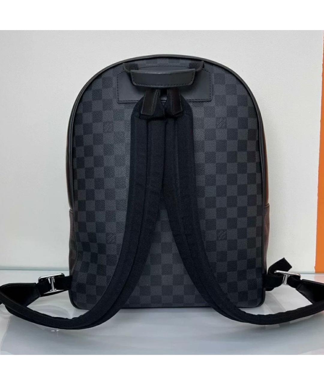 LOUIS VUITTON Антрацитовый кожаный рюкзак, фото 2