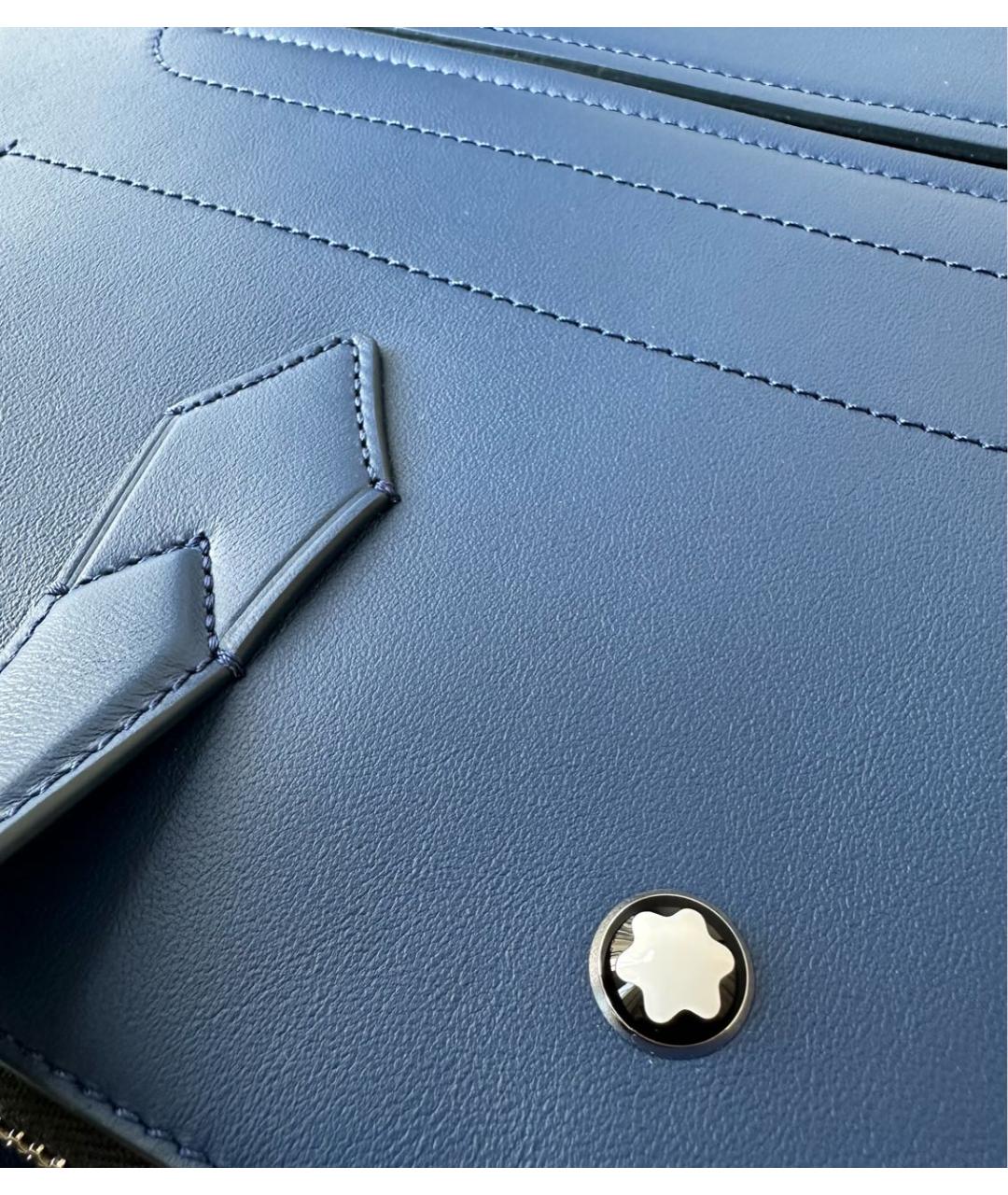 MONTBLANC Темно-синяя кожаная сумка на плечо, фото 7