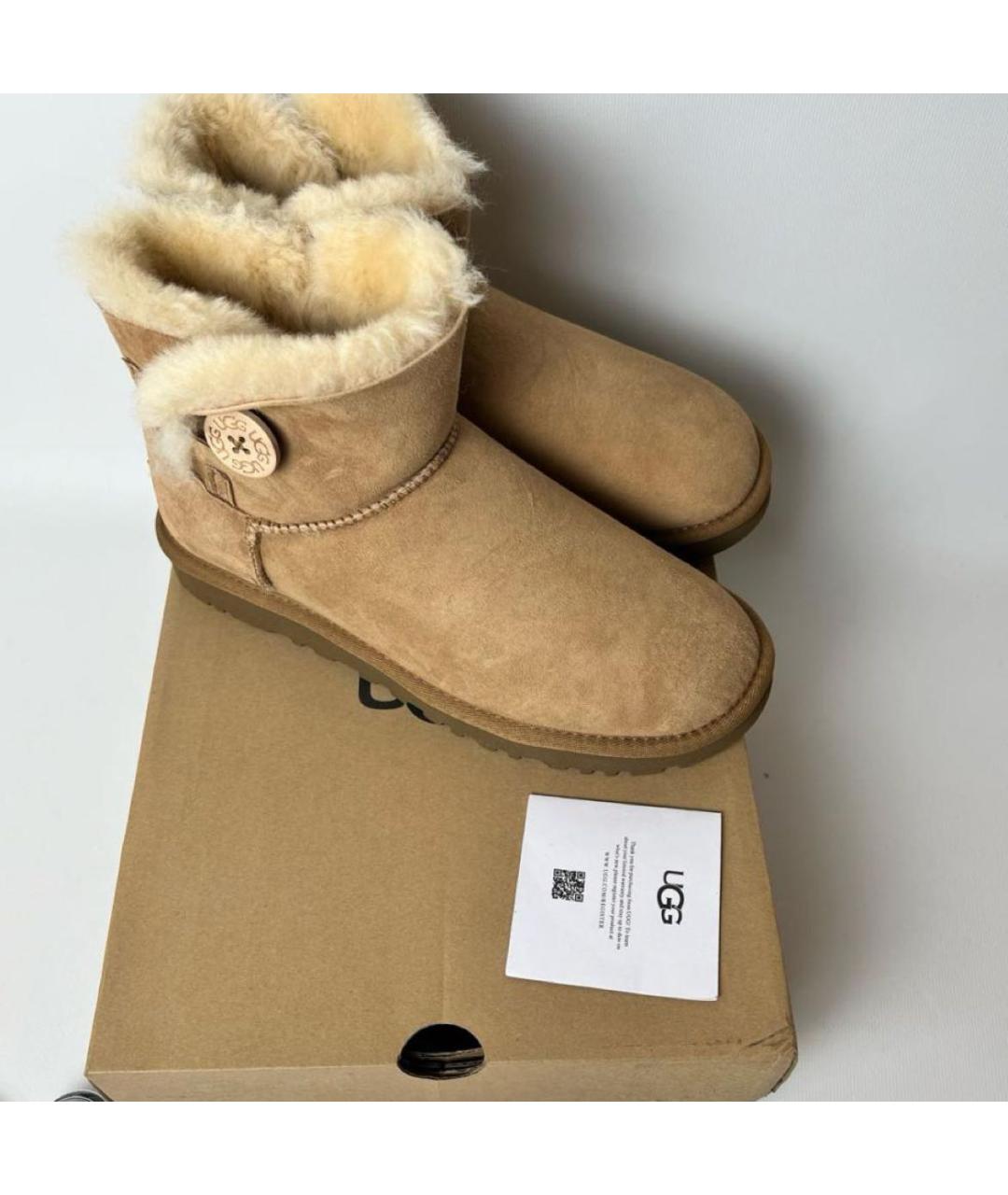 UGG AUSTRALIA Бежевые замшевые ботинки, фото 3