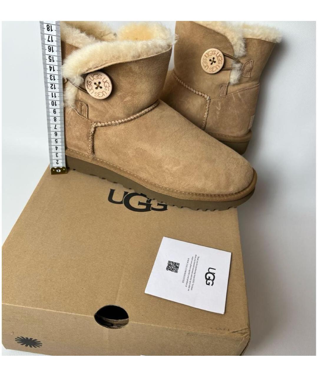 UGG AUSTRALIA Бежевые замшевые ботинки, фото 4