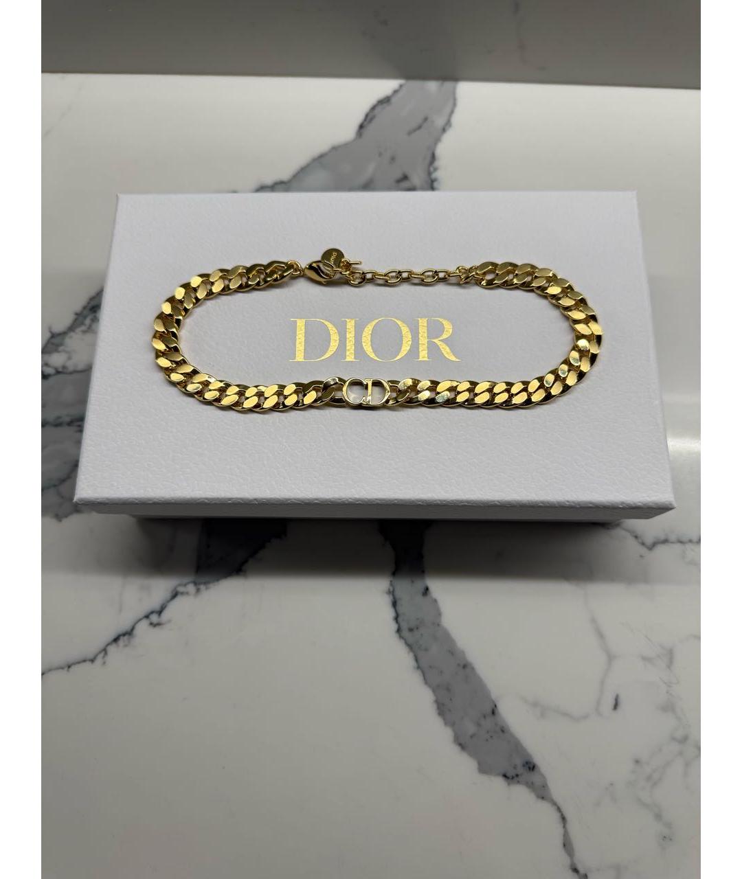 CHRISTIAN DIOR Золотой металлический чокер, фото 2