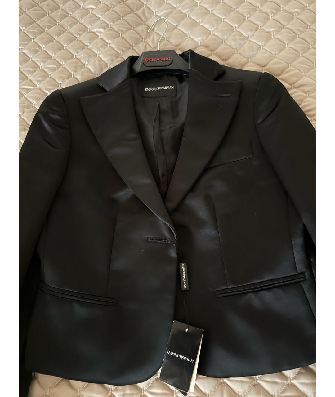 EMPORIO ARMANI Черный полиэстеровый жакет/пиджак, фото 4