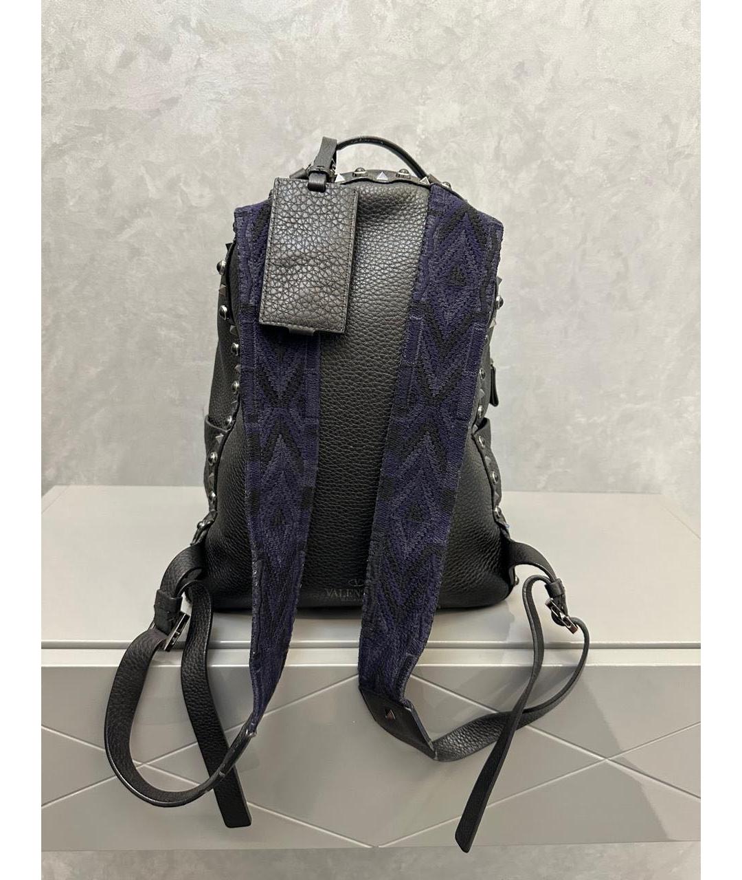 VALENTINO Черный кожаный рюкзак, фото 2