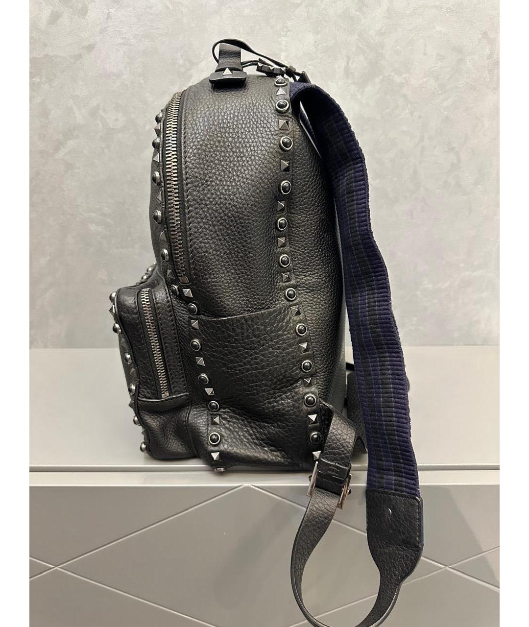 VALENTINO Черный кожаный рюкзак, фото 4