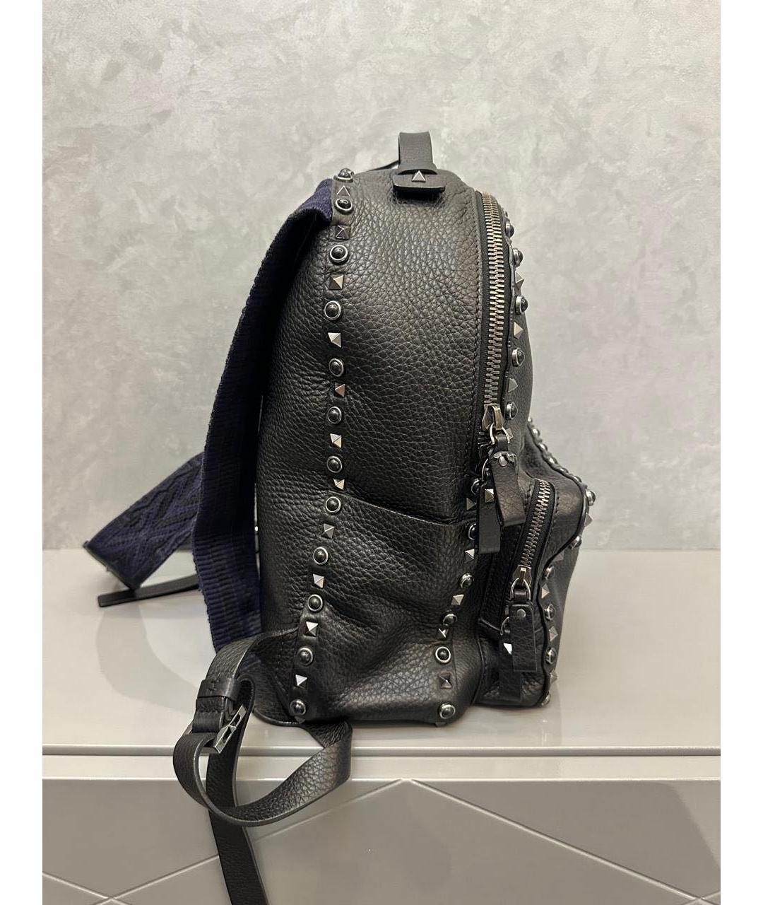 VALENTINO Черный кожаный рюкзак, фото 6
