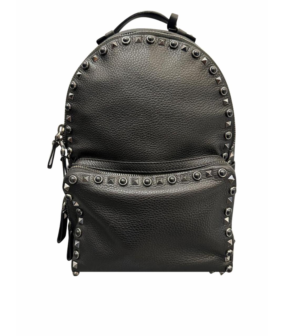 VALENTINO Черный кожаный рюкзак, фото 1
