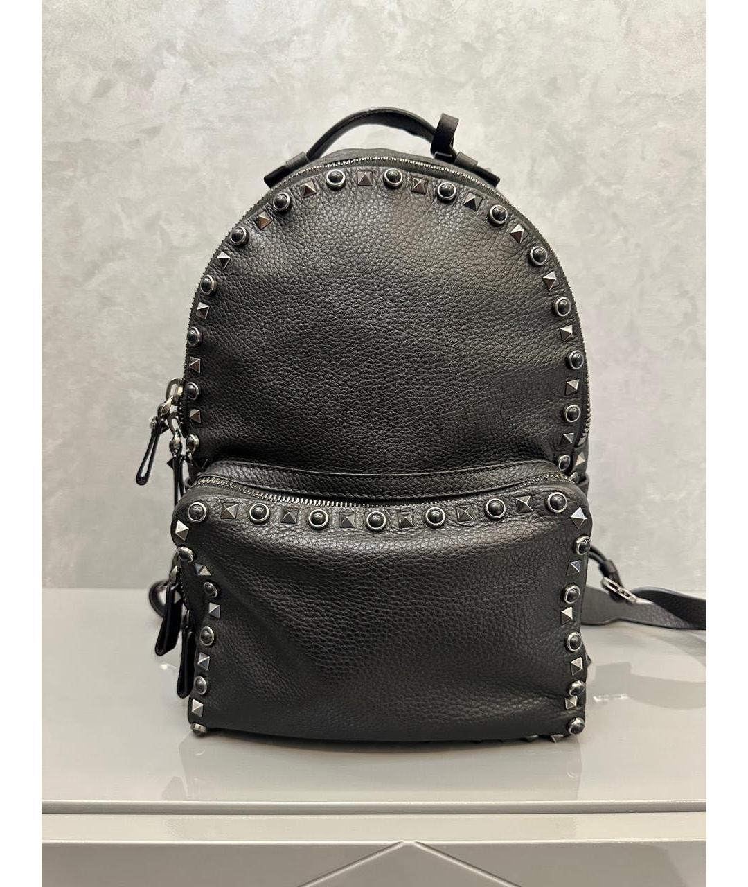 VALENTINO Черный кожаный рюкзак, фото 8