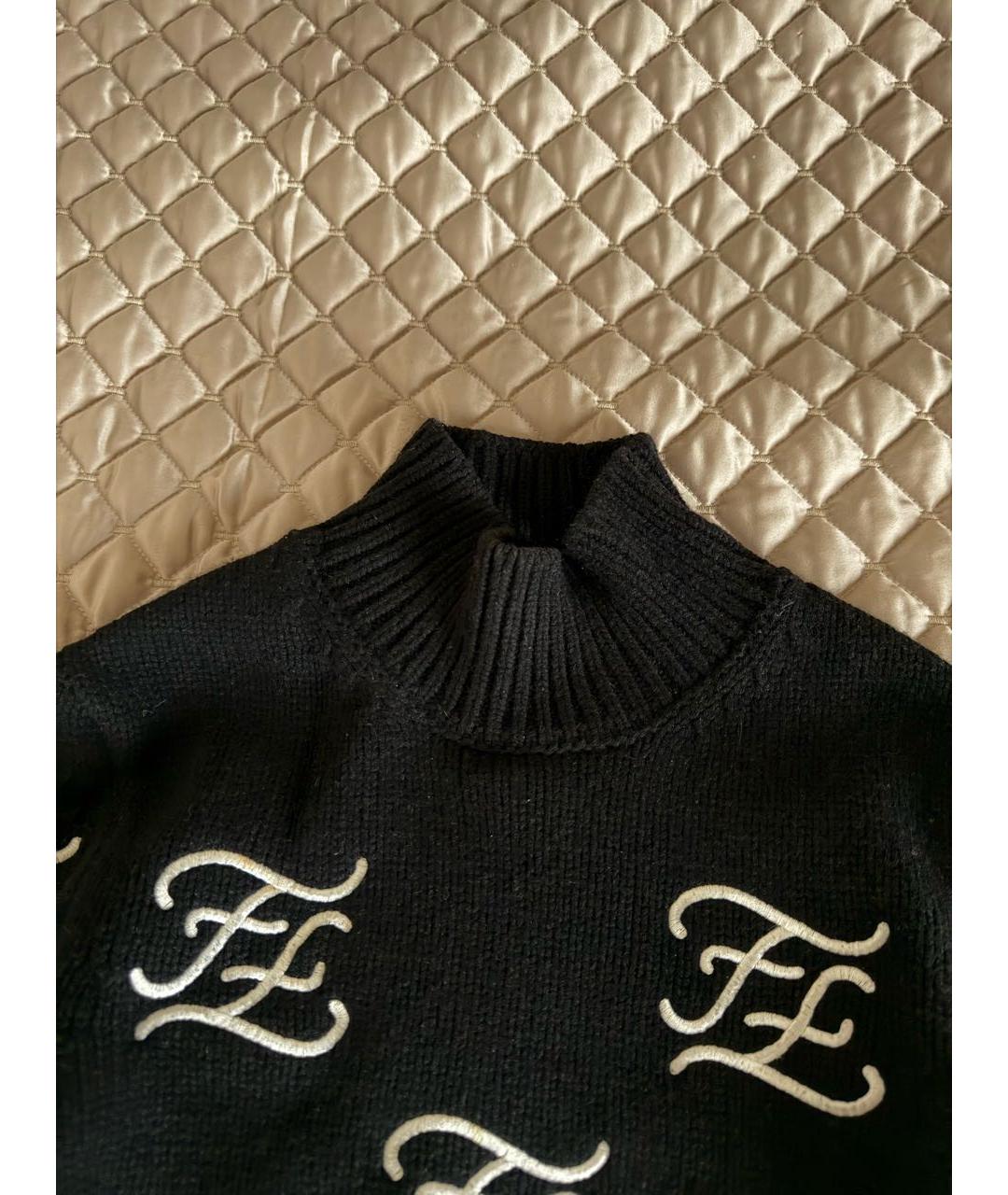 FENDI Черный шерстяной джемпер / свитер, фото 5