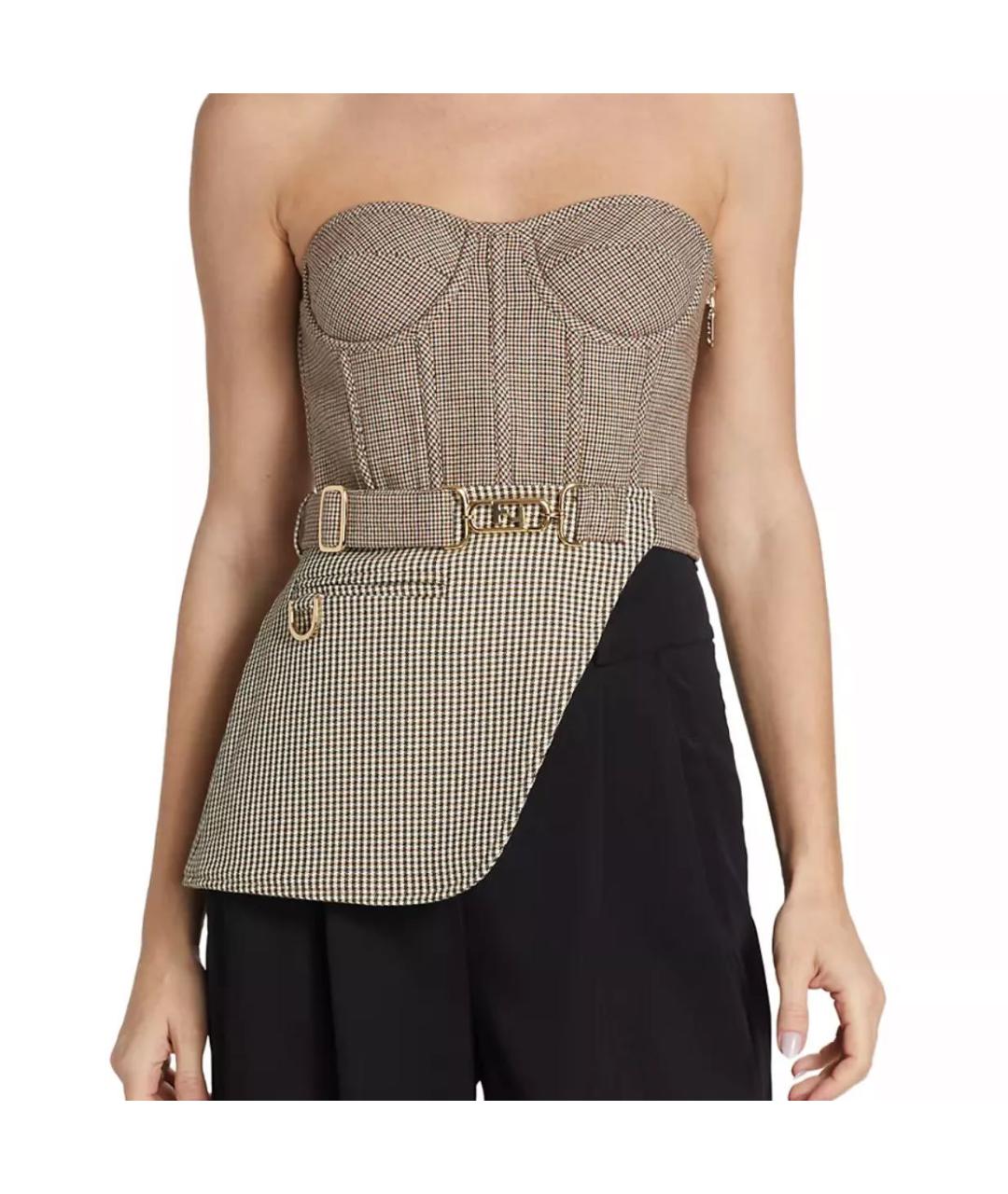 FENDI Бежевый шерстяной корсет, фото 9