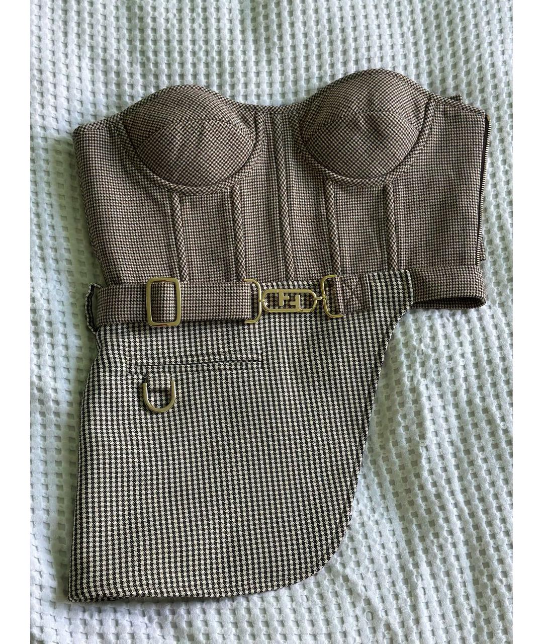 FENDI Бежевый шерстяной корсет, фото 2