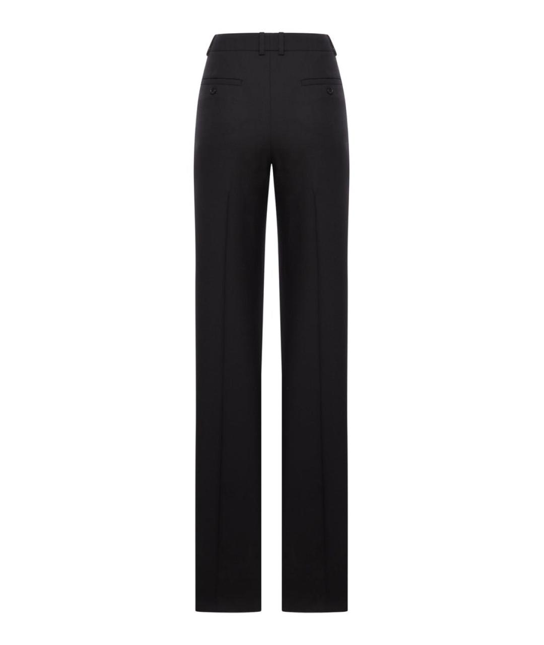 SAINT LAURENT Черные шерстяные прямые брюки, фото 2