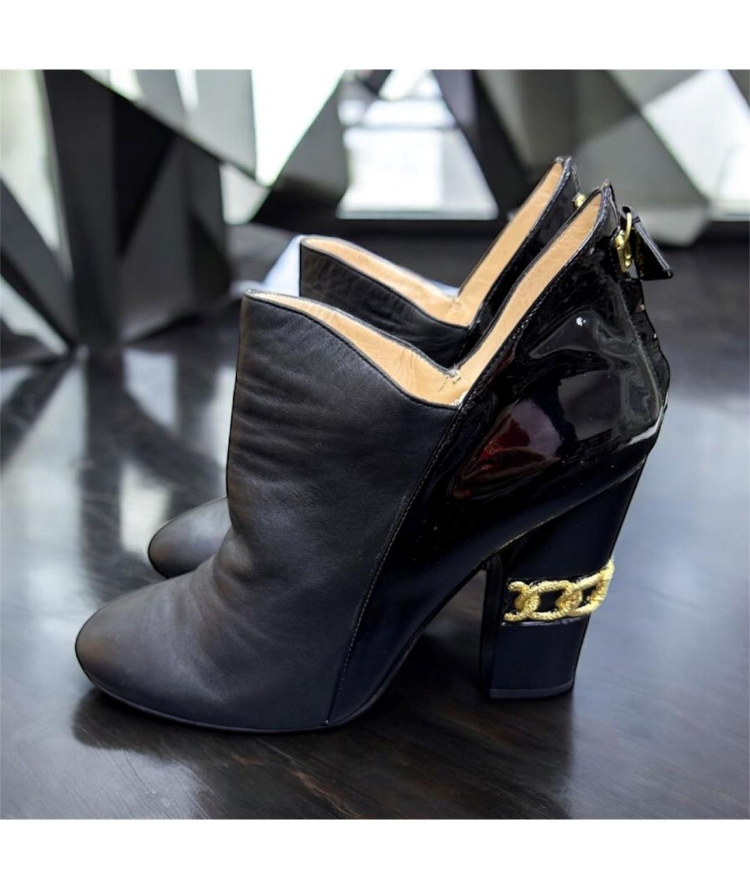 CASADEI Черные кожаные ботильоны, фото 4