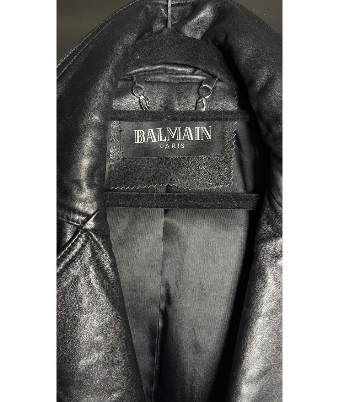 BALMAIN Черная кожаная куртка, фото 3