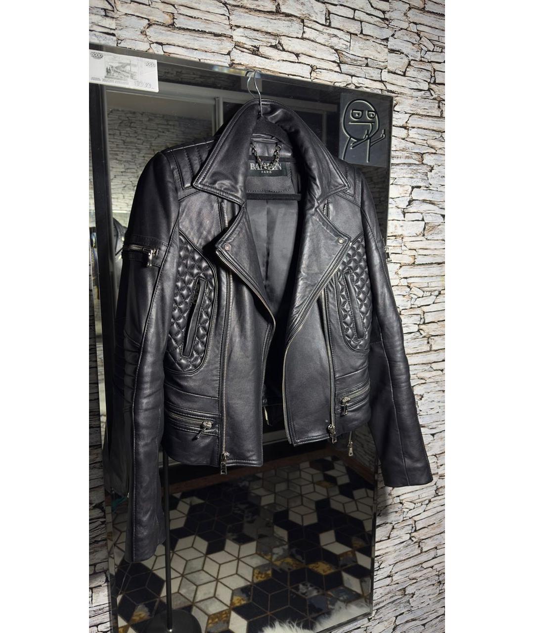 BALMAIN Черная кожаная куртка, фото 9