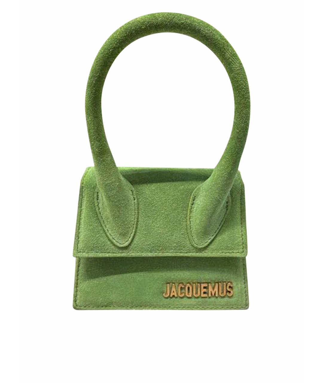 JACQUEMUS Зеленая замшевая сумка через плечо, фото 1