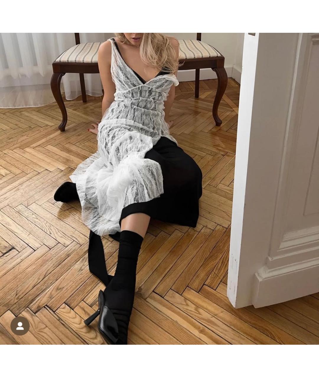 PERVERT Белое полиэстеровое вечернее платье, фото 7