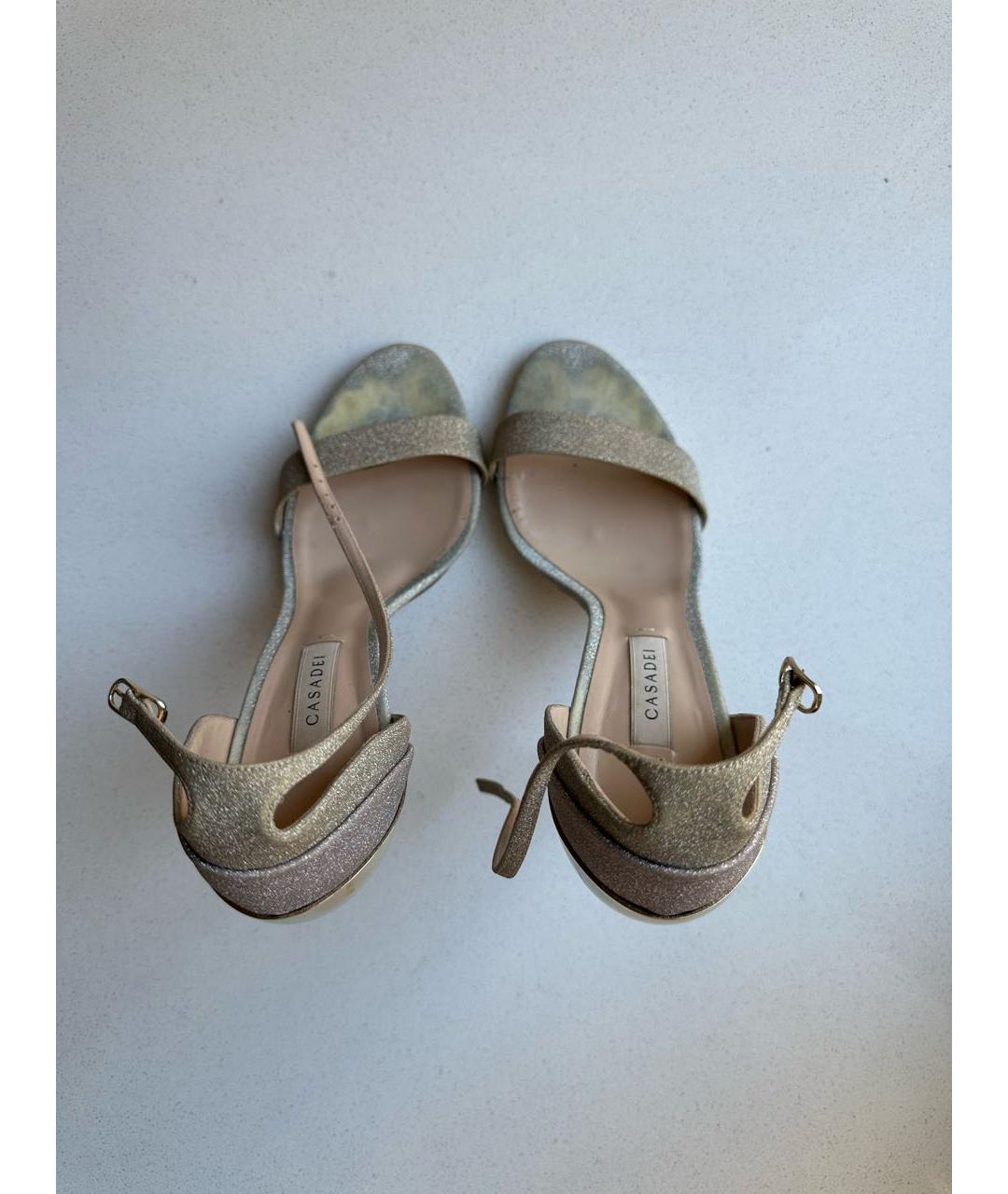 CASADEI Золотые босоножки, фото 3
