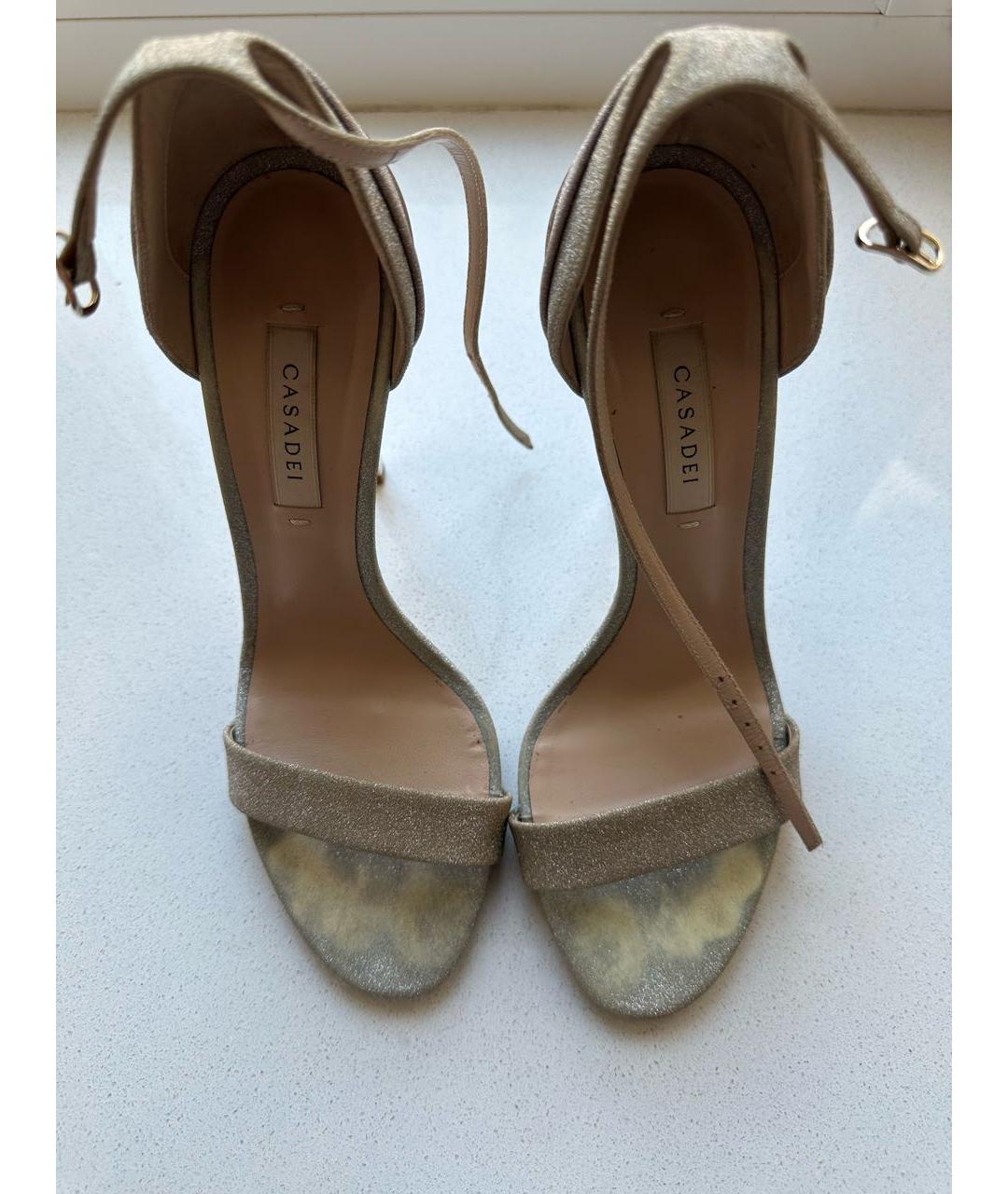 CASADEI Золотые босоножки, фото 2