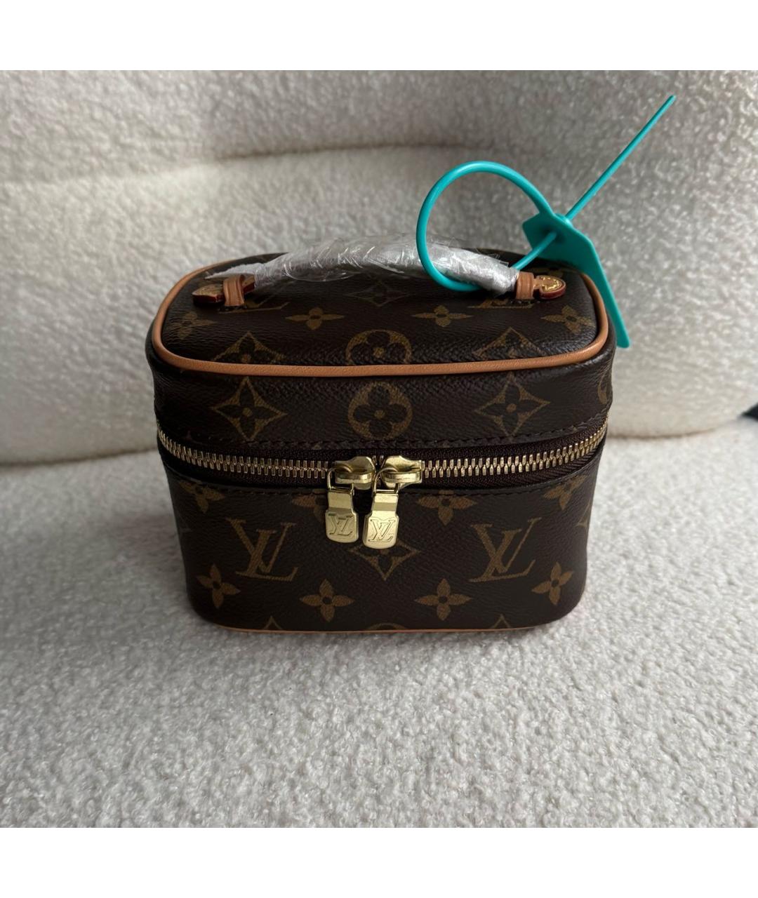 LOUIS VUITTON Коричневая кожаная косметичка, фото 9