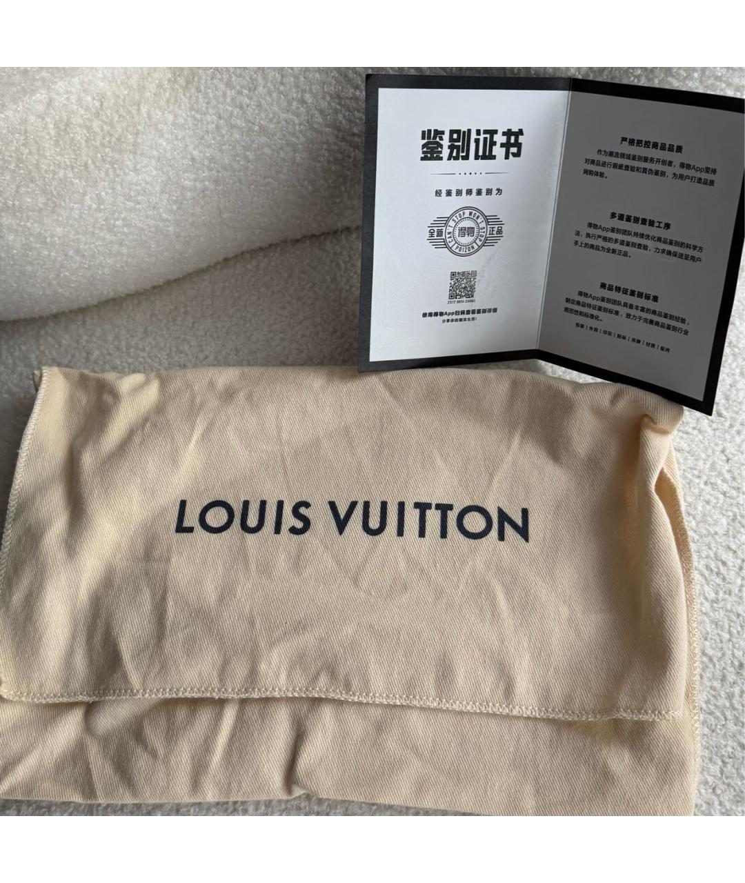 LOUIS VUITTON Коричневая кожаная косметичка, фото 5