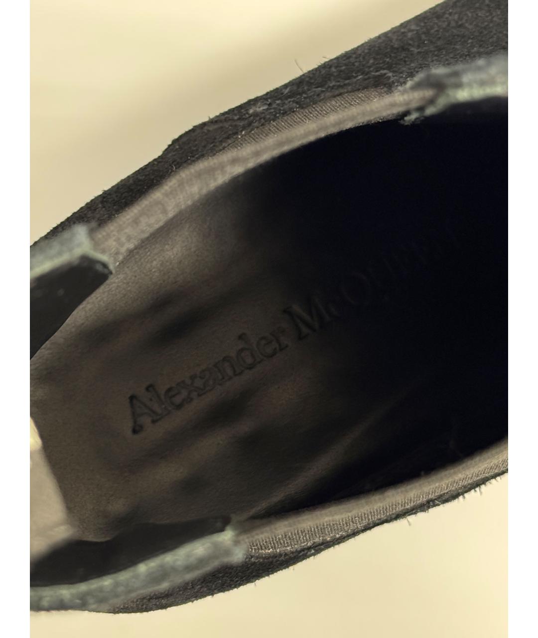 ALEXANDER MCQUEEN Черные замшевые высокие ботинки, фото 7