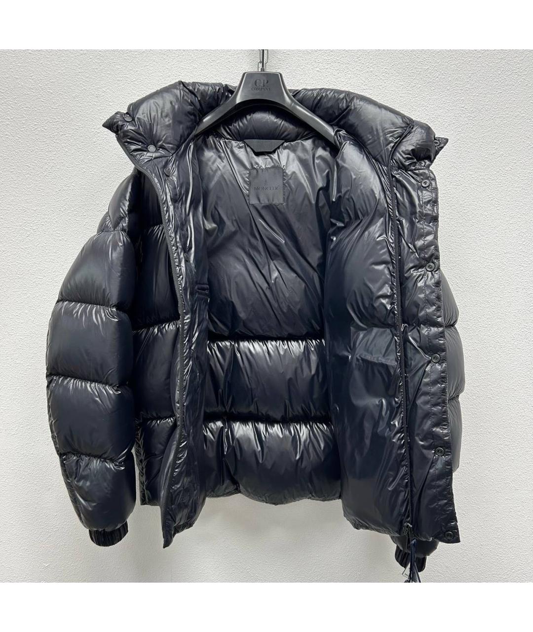 MONCLER Темно-синий полиэстеровый пуховик, фото 2