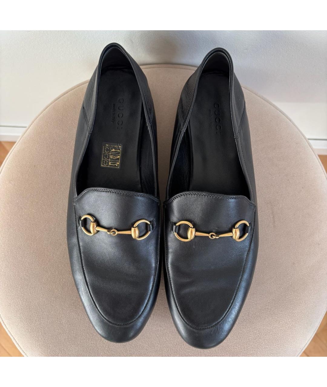 GUCCI Черные кожаные лоферы, фото 2