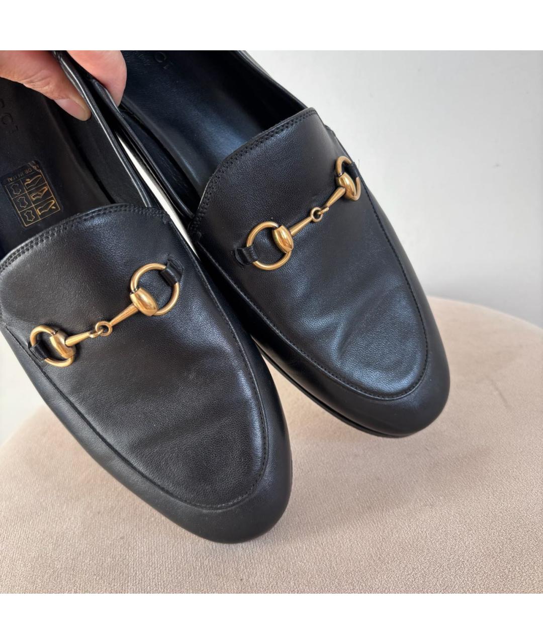 GUCCI Черные кожаные лоферы, фото 5