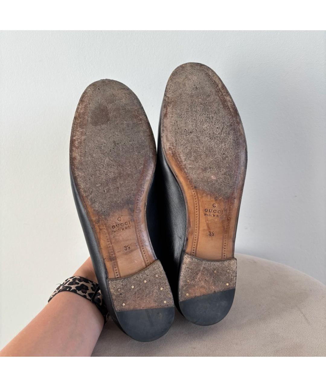 GUCCI Черные кожаные лоферы, фото 4