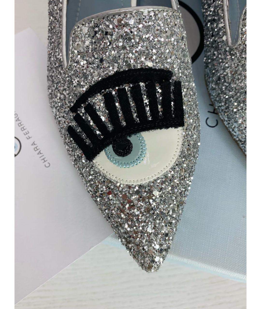 CHIARA FERRAGNI Серебряные кожаные туфли, фото 8