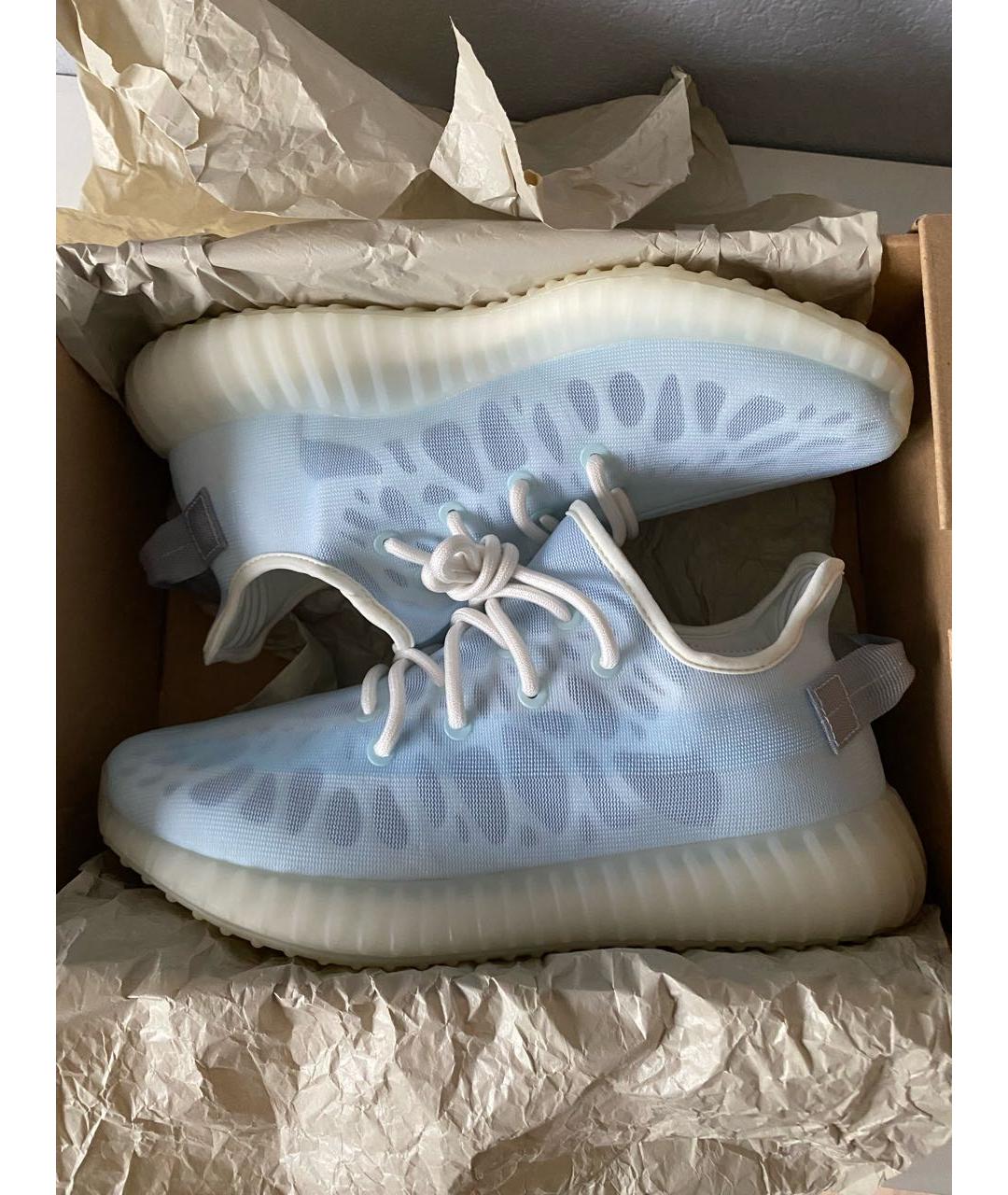 ADIDAS YEEZY Голубые текстильные низкие кроссовки / кеды, фото 2