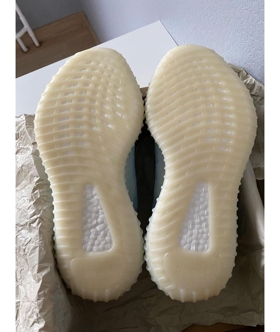 ADIDAS YEEZY Голубые текстильные низкие кроссовки / кеды, фото 5