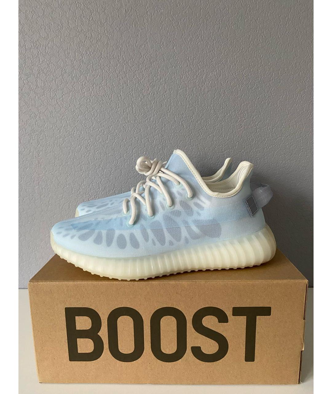 ADIDAS YEEZY Голубые текстильные низкие кроссовки / кеды, фото 3