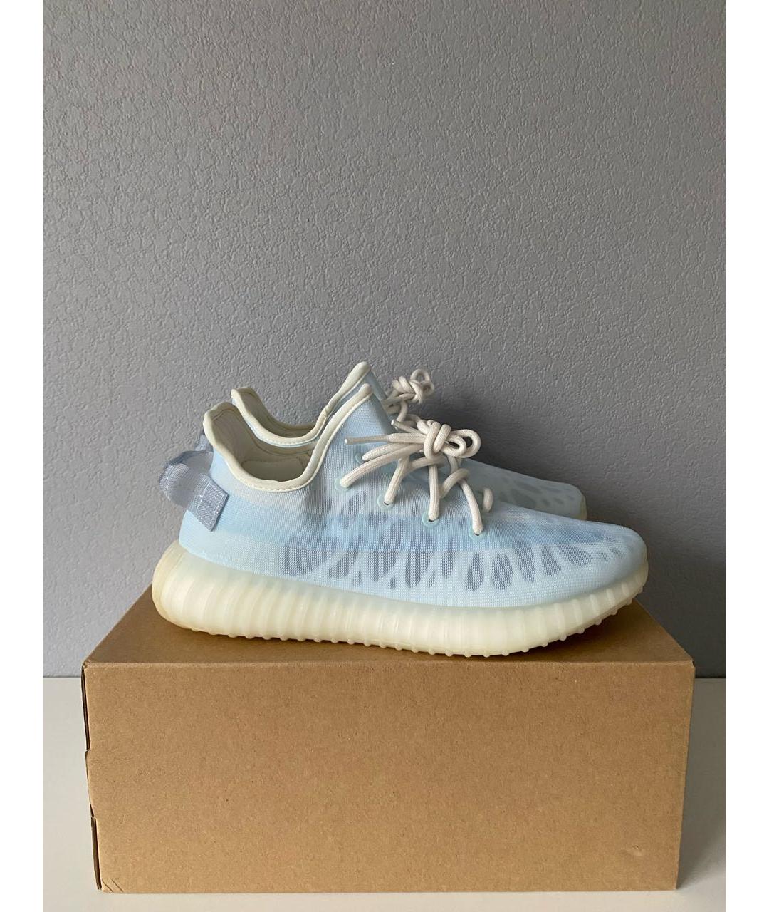 ADIDAS YEEZY Голубые текстильные низкие кроссовки / кеды, фото 4