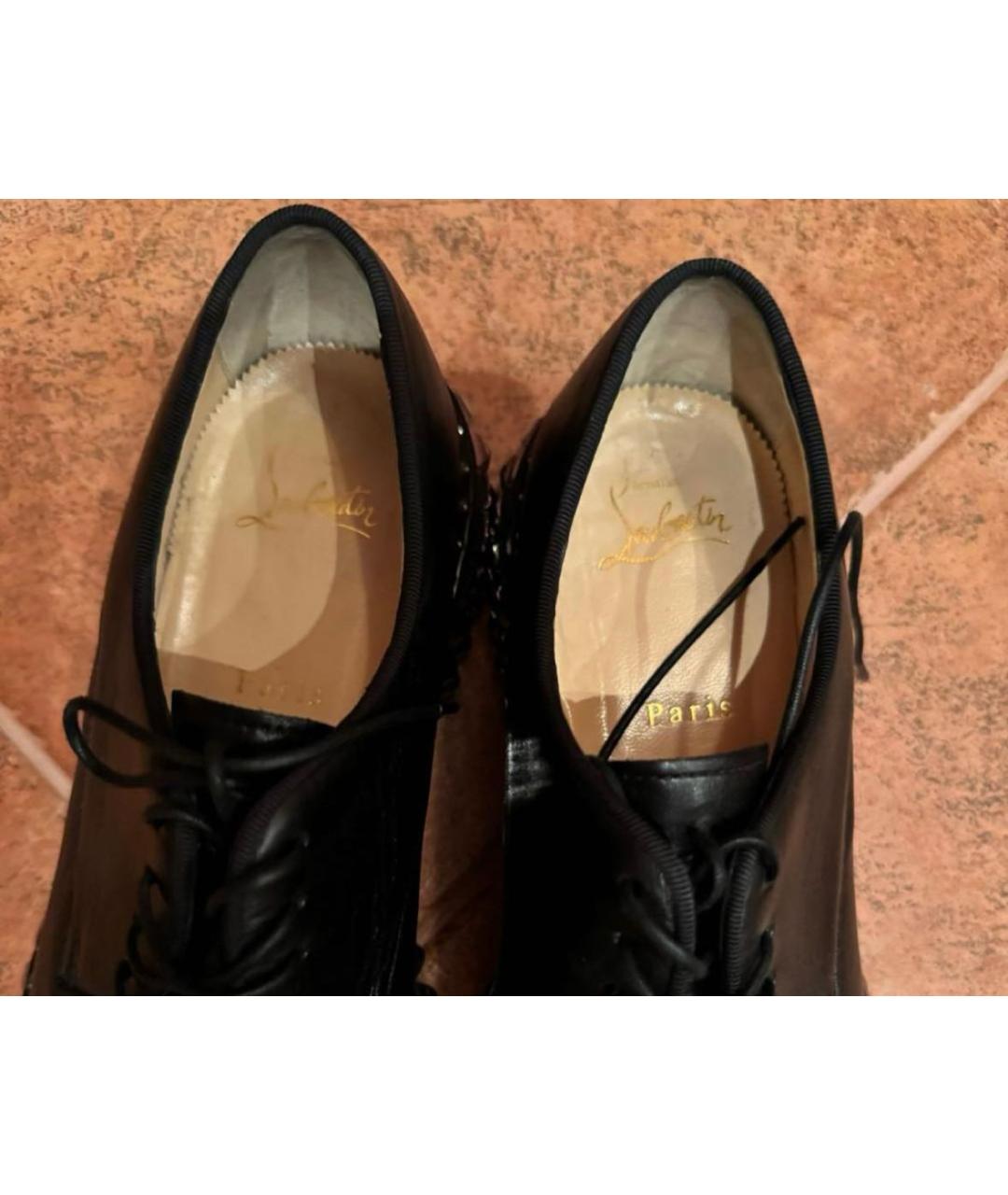 CHRISTIAN LOUBOUTIN Черные кожаные ботинки, фото 5
