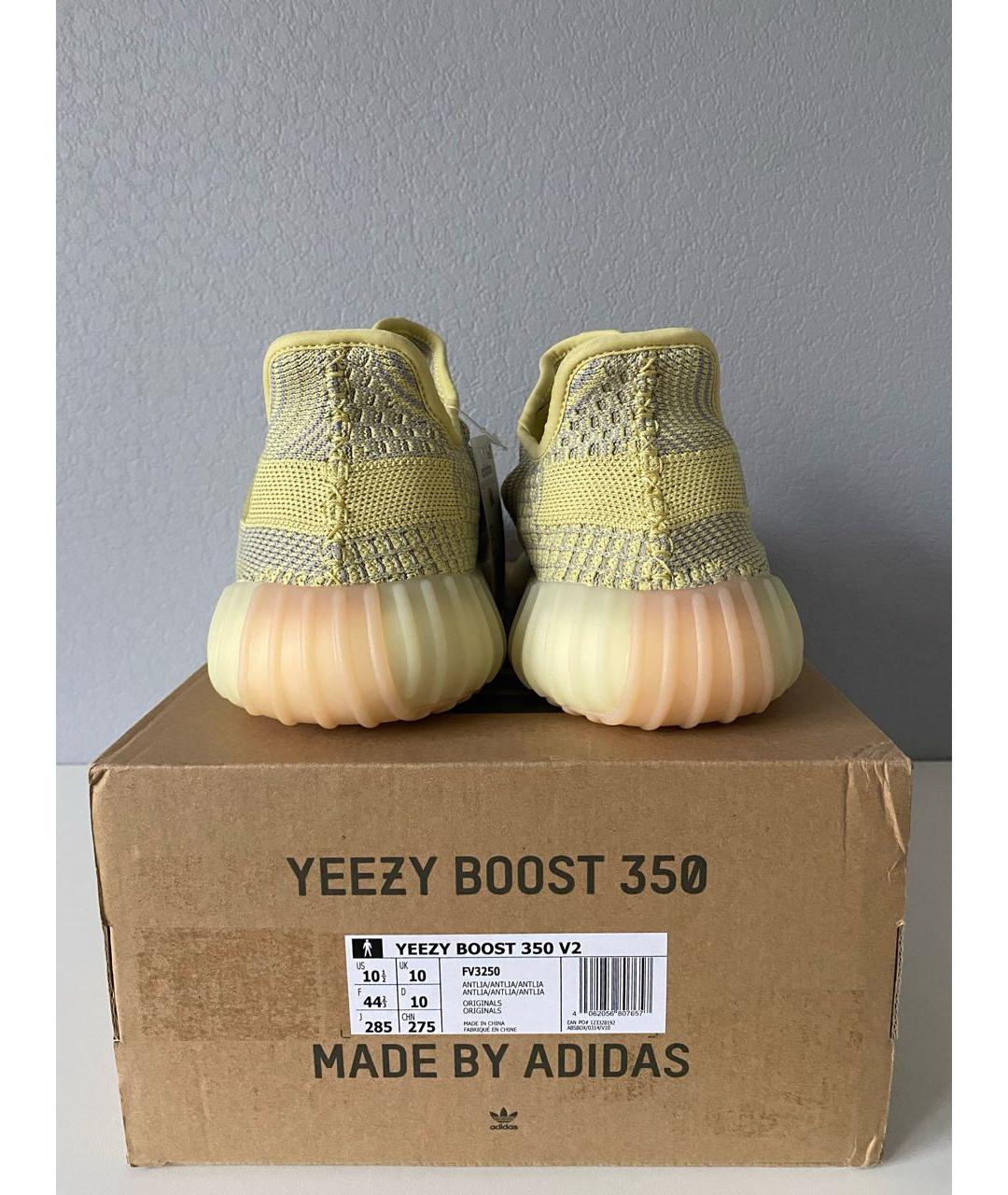 ADIDAS YEEZY Горчичные текстильные низкие кроссовки / кеды, фото 5