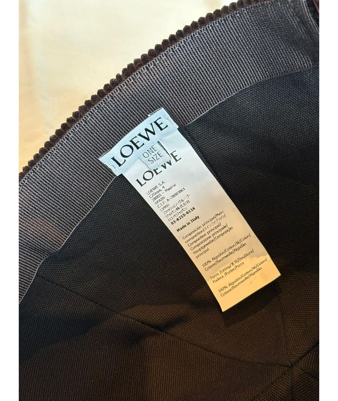 LOEWE Коричневая хлопковая кепка/бейсболка, фото 4