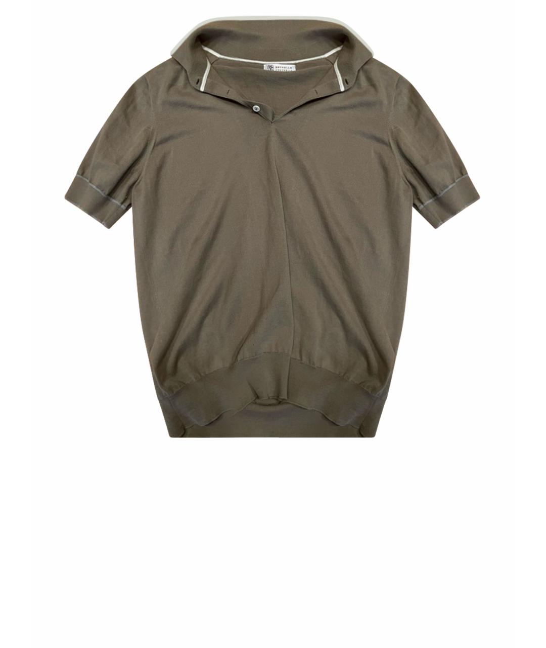 BRUNELLO CUCINELLI Хаки хлопковый джемпер / свитер, фото 1