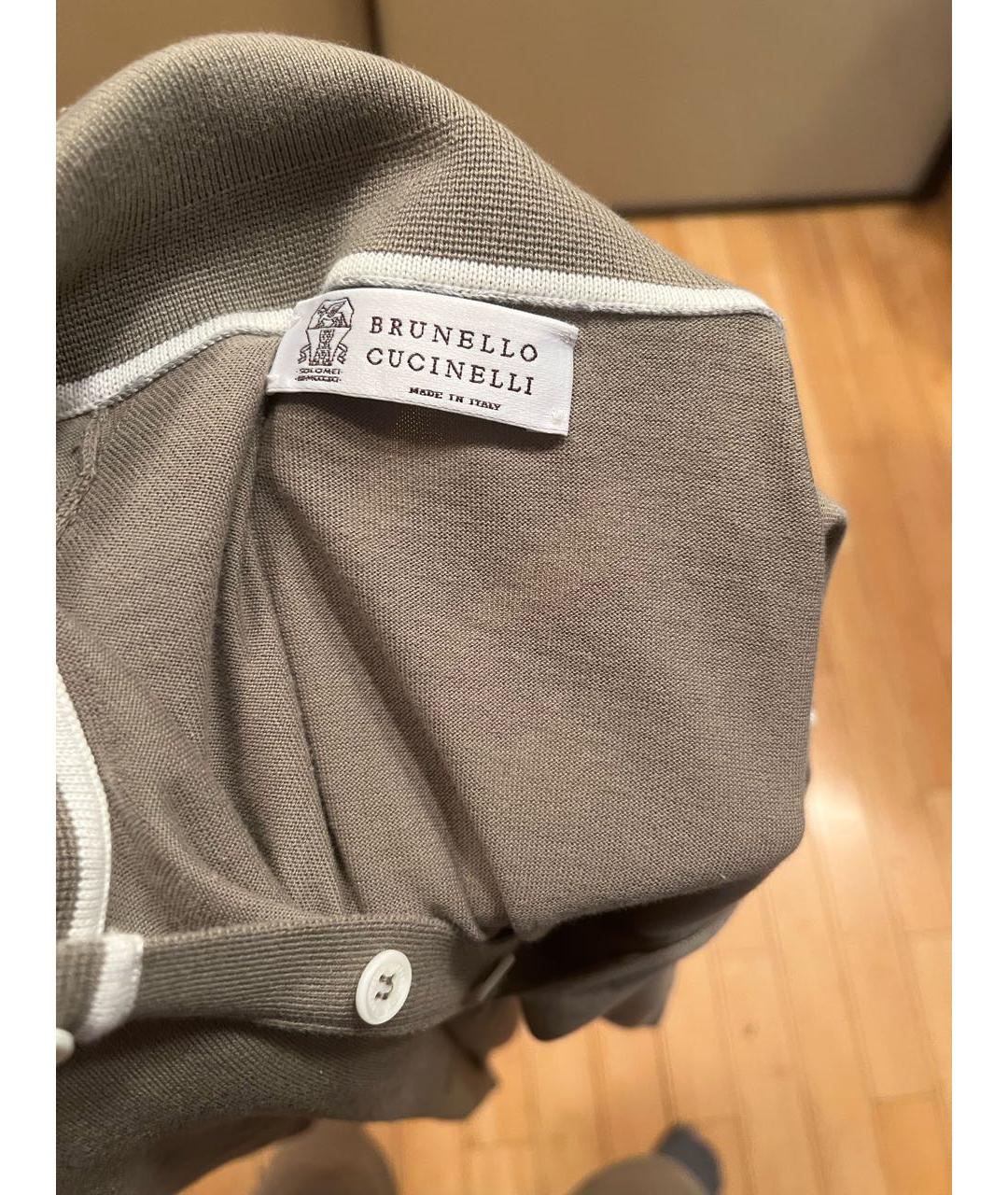 BRUNELLO CUCINELLI Хаки хлопковый джемпер / свитер, фото 3