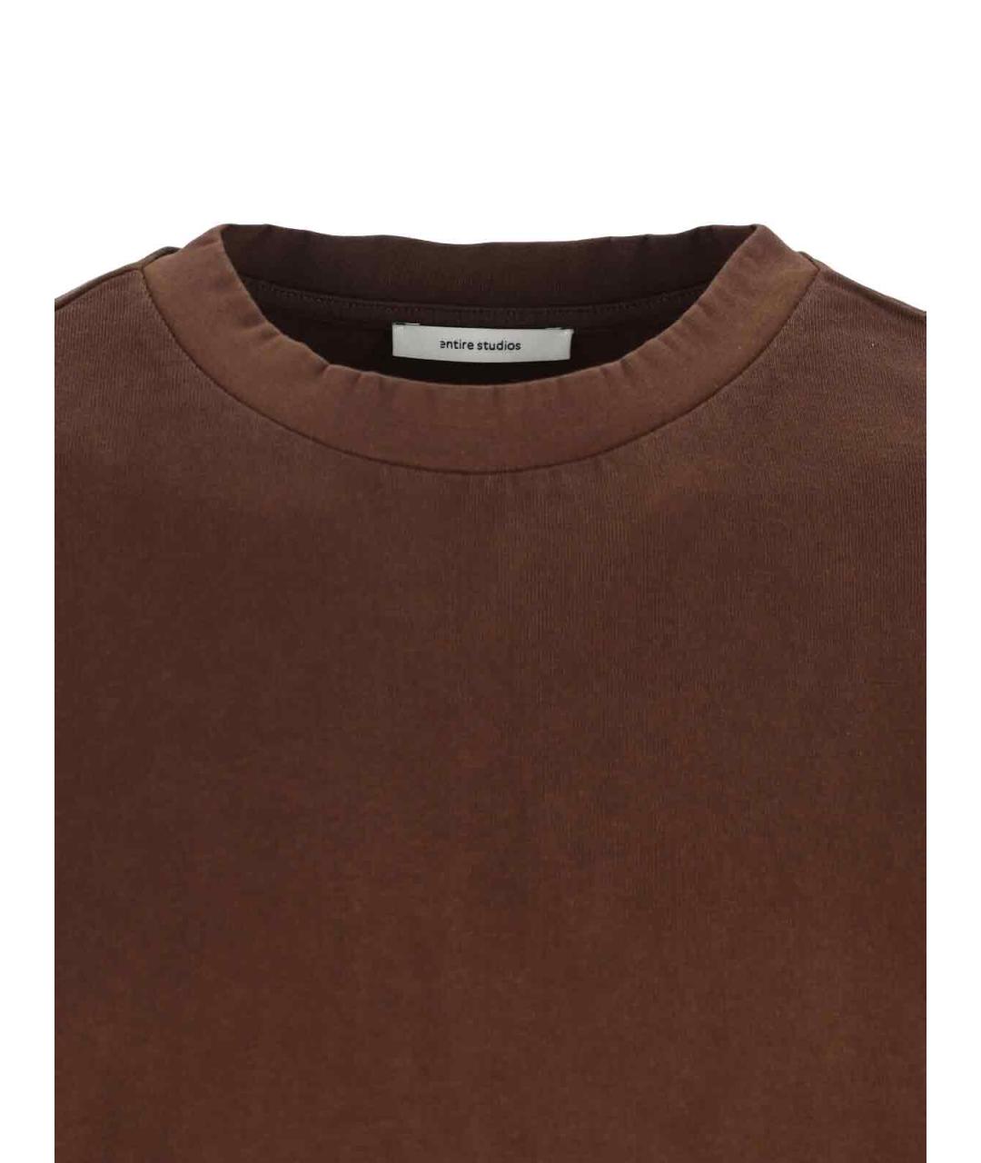 entire studios Коричневая хлопковая футболка, фото 3