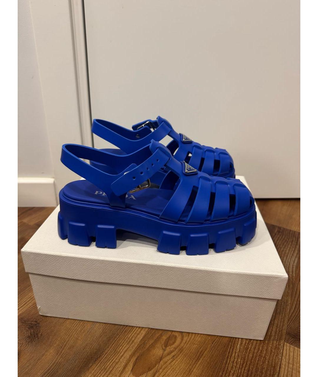 PRADA Синие босоножки, фото 2