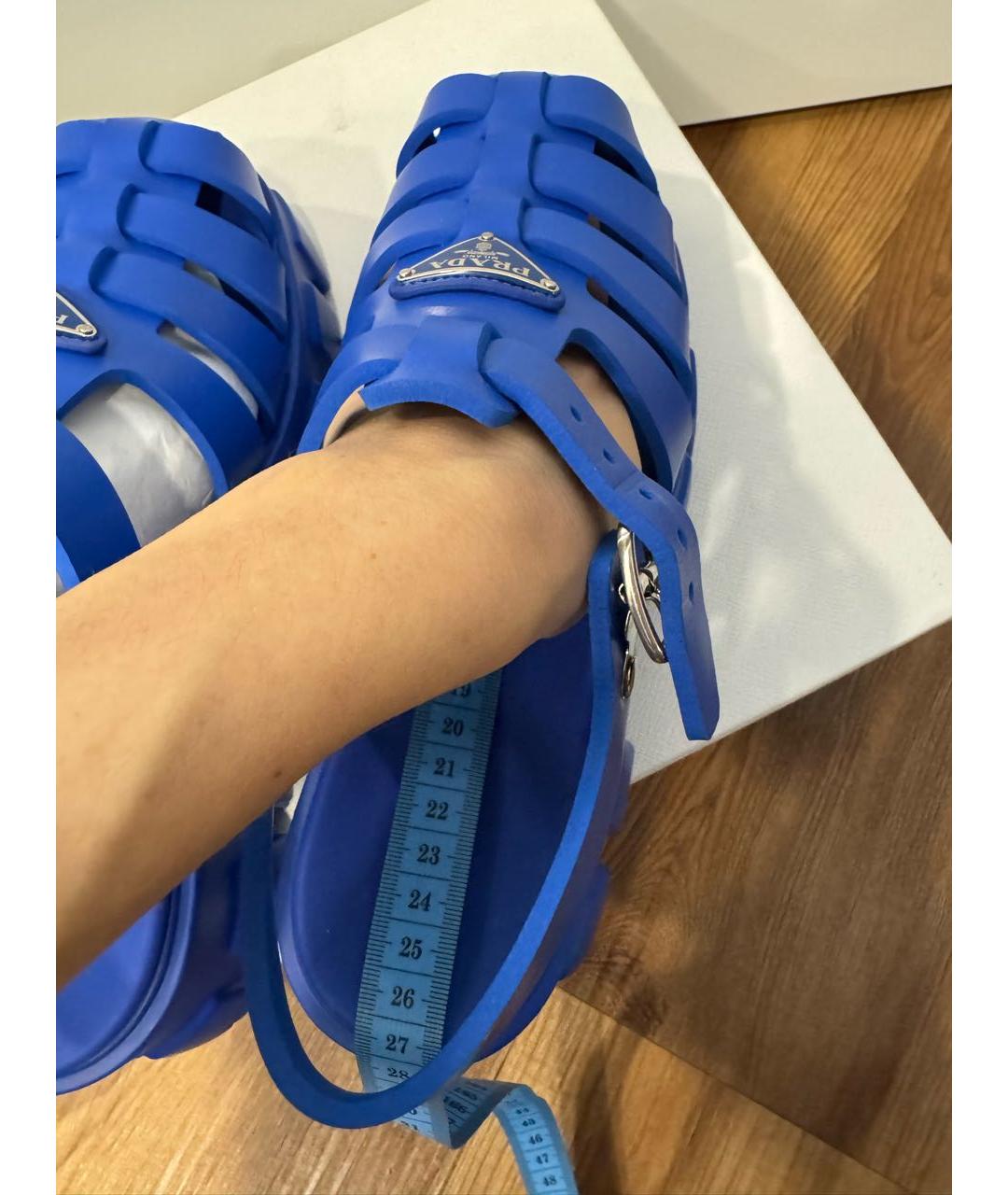 PRADA Синие босоножки, фото 3