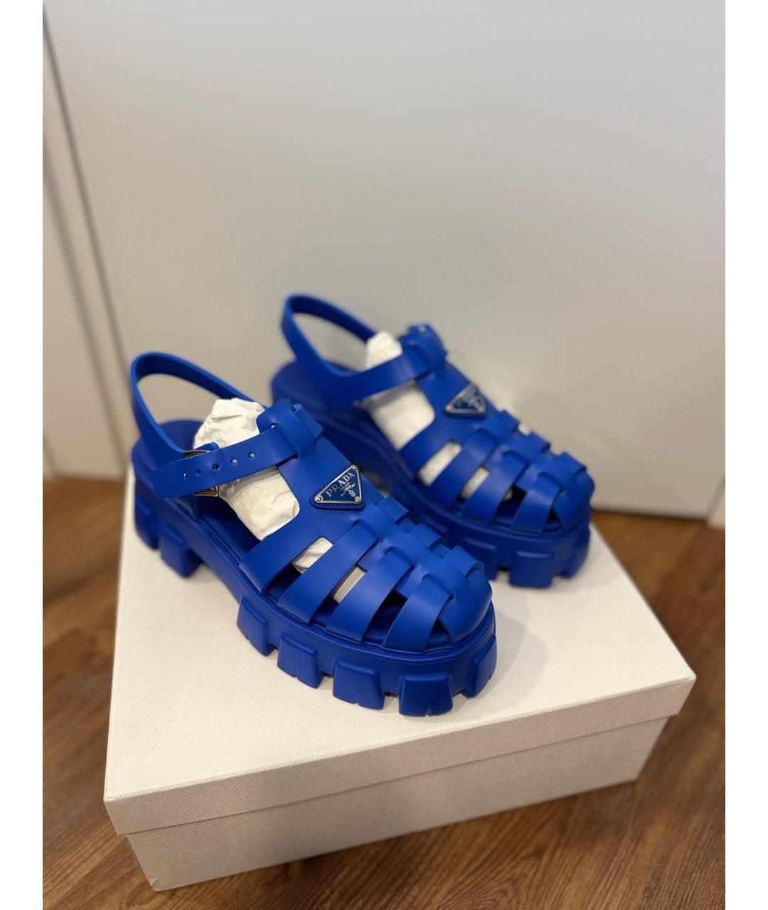 PRADA Синие босоножки, фото 4