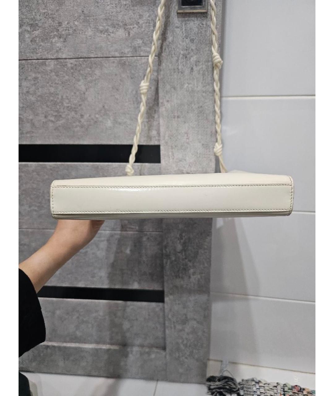 JIL SANDER Бежевая кожаная сумка с короткими ручками, фото 9