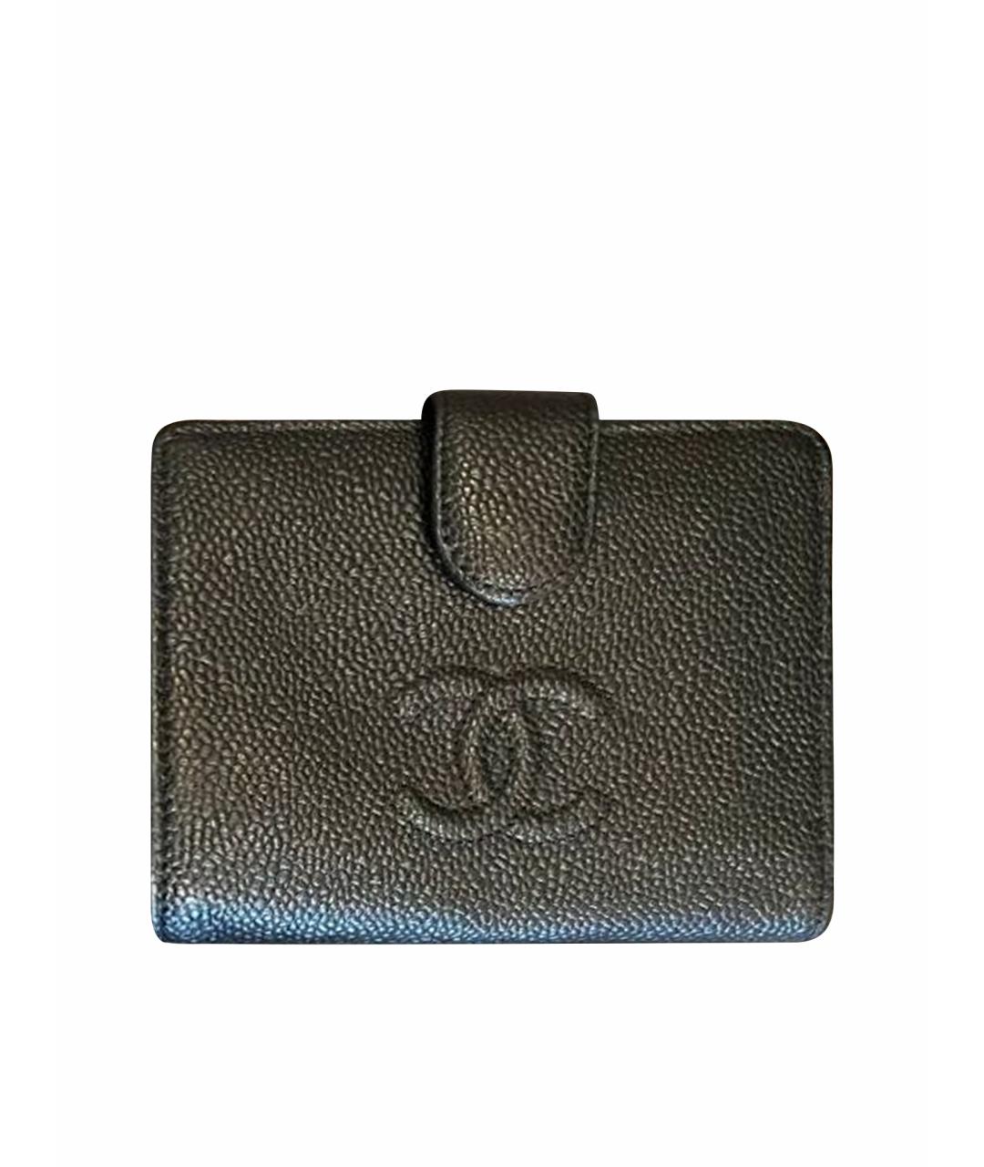 CHANEL Черный кожаный кошелек, фото 1