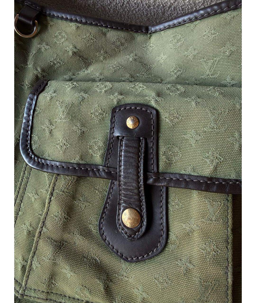 LOUIS VUITTON Зеленая деним сумка через плечо, фото 6