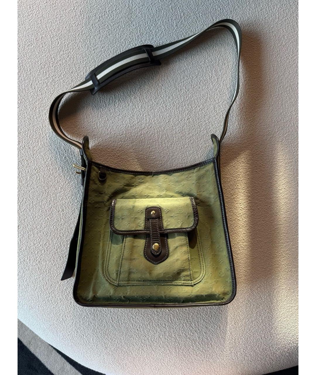 LOUIS VUITTON Зеленая деним сумка через плечо, фото 9