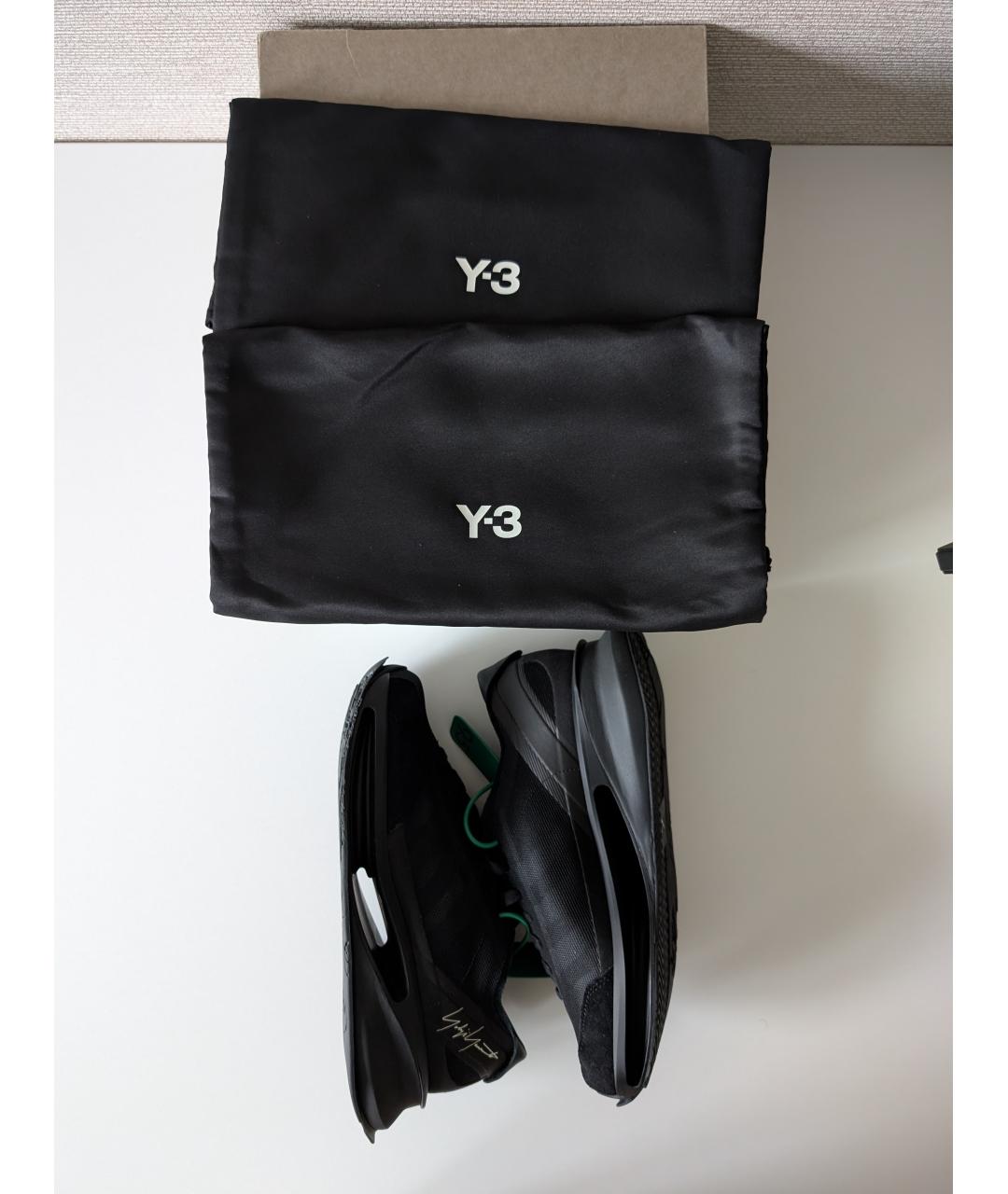 Y-3 Черные замшевые низкие кроссовки / кеды, фото 9